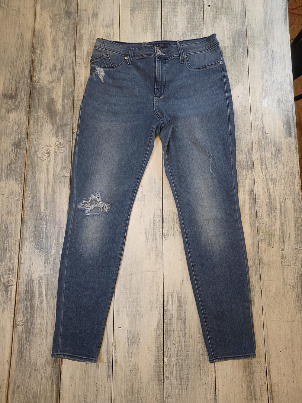 Rock & Republic 'Kashmiere' Women's Distressed High-Rise Skinny Jeans sz 14 M